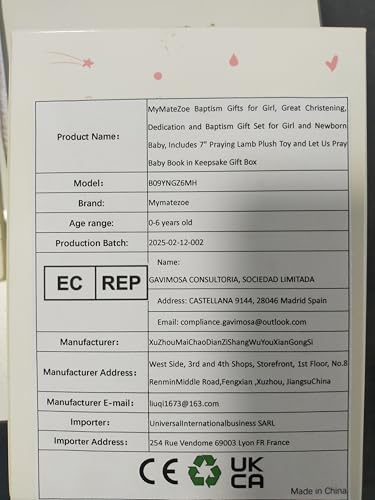 MyMateZoe Baptism Gifts for Girl, Great Christening, Dedication and Baptism Gift Set for Girl and Newborn Baby, Includes 7" Praying Lamb Plush Toy and Let Us Pray Baby Book in Keepsake Gift Box