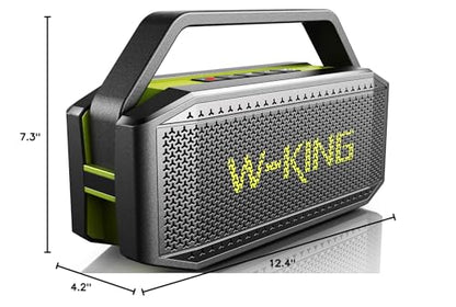 W-KING Portable Loud Bluetooth Speaker Wireless, 100W Max IPX6 Waterproof Outdoor Speaker Subwoofer, 60W Exlarge Passive Radiator- All-Round Rich Bass/40H/EQ/PowerBank/TF/AUX, Party Big Large Boombox
