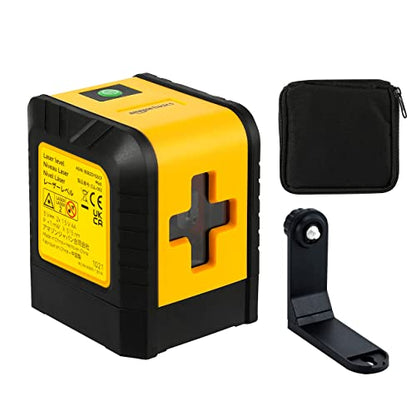 Amazon Basics Horizontal/Vertical and Cross-Line Class II Laser Level, 59 ft / 708 in, Yellow/Black
