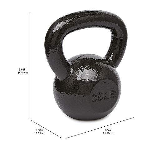 Amazon Basics Cast Iron Kettlebell, 35 pound, Black