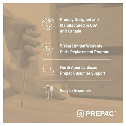 Prepac Elite Tall Garage Storage Cabinet & Pantry Storage Cupboard, 2-Door Freestanding Bathroom or Pantry Cabinet with Adjustable Shelves, 16" D x 32" W x 65" H, White