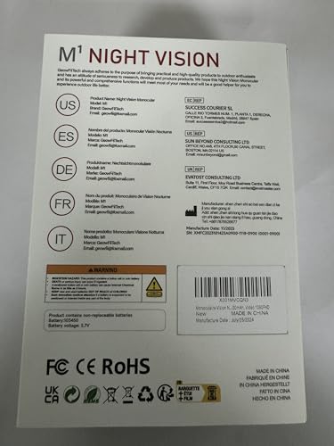 GeowFiiTech Night Vision Monocular, 4K Infrared Digital Night Vision Goggles with 850nm IR, 40M Photo & 4K Video, 984FT Range, 8X Zoom, Rechargeable Battery, 32GB Card for Hunting Camping Adventure