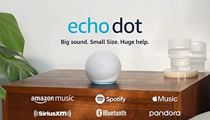 Amazon Echo Dot (newest model), Vibrant sounding Alexa speaker, Great for bedrooms, dining rooms and offices, Glacier White