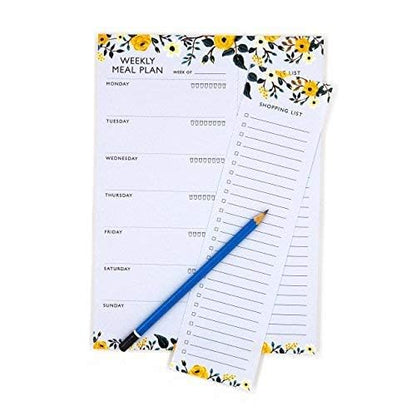 Minimalmart Weekly Magnetic Meal Planner Notepad - Food Planning Organizer and Grocery List Pad, Premium 52 Pages, with Tear Away Perforated Shopping List