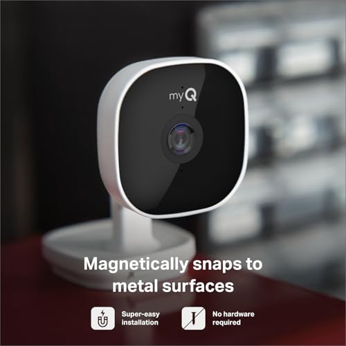 myQ Smart Garage Security Camera – 1080p HD Video, Night Vision, Motion Detection, Magnetic, Wi-Fi, Two-Way Audio, Smartphone Control