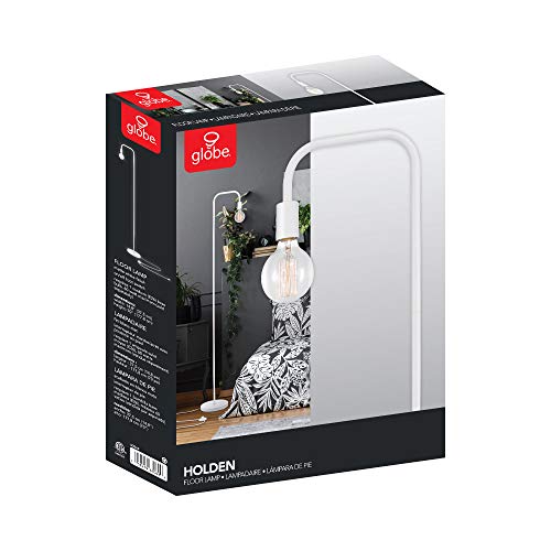 GLOBE Electric 67069 70" Matte White Floor Lamp with in-Line On/Off Foot Switch for Living Room, Bedroom, Home Improvement, Décor, and Office Accessories