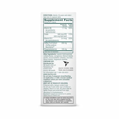 NEURIVA Plus Brain Supplement for Memory and Focus Clinically Tested Nootropics for Concentration for Mental Clarity, Cognitive Enhancement Vitamins B6, B12, Phosphatidylserine 30 Capsules