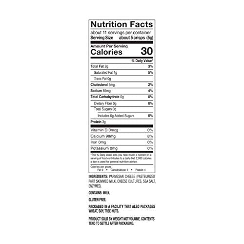 Mrs. Cubbison's Flavor 100 Real Keto Friendly Great for Snacking and Salad Topper, Parmesan Cheese Crisps, 1.98 Ounce