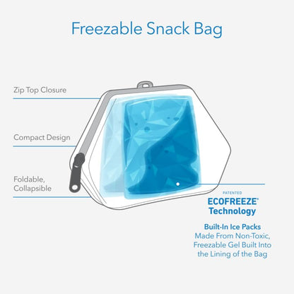PackIt Freezable Snack Bag, Spaceman, Built with EcoFreeze Technology, Foldable, Reusable, Zip Closure Locks in Cool Dry Air, and Fresh Snacks On the Go