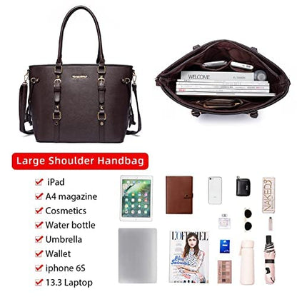 Montana West 3PCS Purses for Women Tote Bag and Wallet Set Shoulder Satchel Crossbody Bags Leather Handbag for Gift Travel Casual Work MWC3-C032WCF