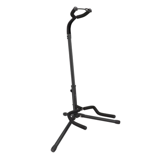 Amazon Basics Height Adjustable Foldable Guitar Stand with Secure Support for Acoustic, Electric, Bass and Banjos, Sturdy, Black
