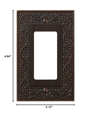 Amerelle 43RVB English Garden Wallplate, 1 Rocker, Aged Bronze