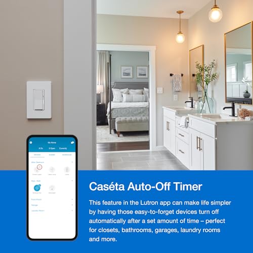 Lutron Caseta Original Smart Light Switch Kit w/ Wall Plate and Smart Hub, Compatible w/ Alexa, Apple Home, Google Home, Single-Pole/3 Way, 5 Amp, P-BDG-PKG1WS