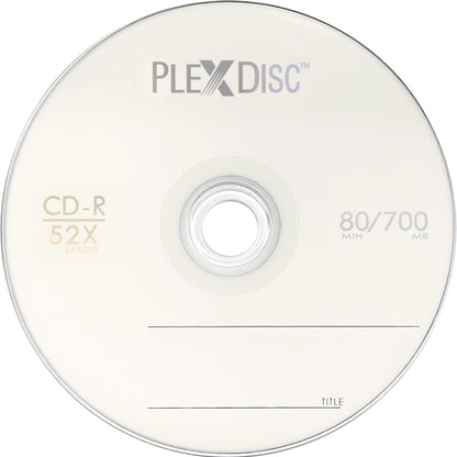 PlexDisc CD-R 700MB 80 Minute 52x Recordable - 100 Pack Cake Box (FFP) 631-805-BX, 100 Discs