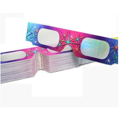 Fireworks Diffraction Glasses (50 Rainbow Spectrum Frames + 1 Exclusive Bonus Pair) - Foldable Paper/Cardboard Frames - 51 Glasses Total