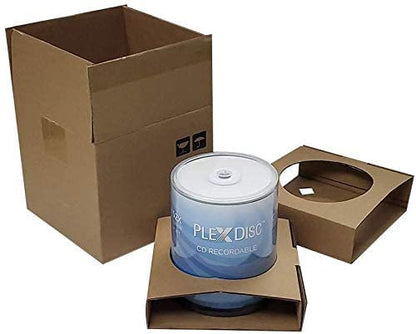 PlexDisc CD-R 700MB 52X White Inkjet Hub Printable Discs | 100 Pack Cake Box (FFP) | Blank CDs for Burning Music, Photos, Data | Writable Recordable Media