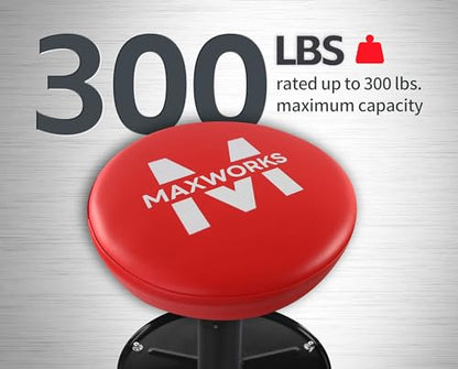 MaxWorks 80771 Pneumatic Roller Seat/Creeper with Adjustable Height - 300 lb Capacity