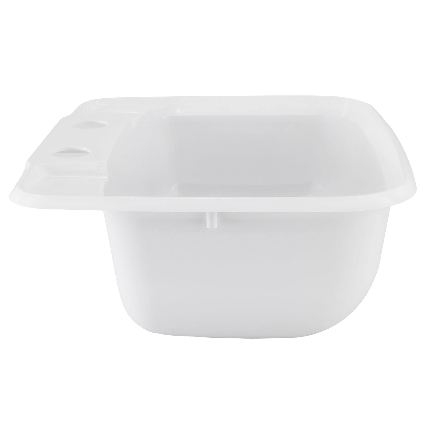 RecPro Rectangle RV Bathroom Sink | Single Bowl Lavatory Sink | Camper Basin | Plastic (White)