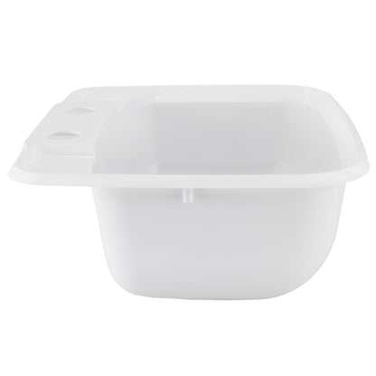 RecPro Rectangle RV Bathroom Sink | Single Bowl Lavatory Sink | Camper Basin | Plastic (White)