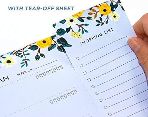 Minimalmart Weekly Magnetic Meal Planner Notepad - Food Planning Organizer and Grocery List Pad, Premium 52 Pages, with Tear Away Perforated Shopping List