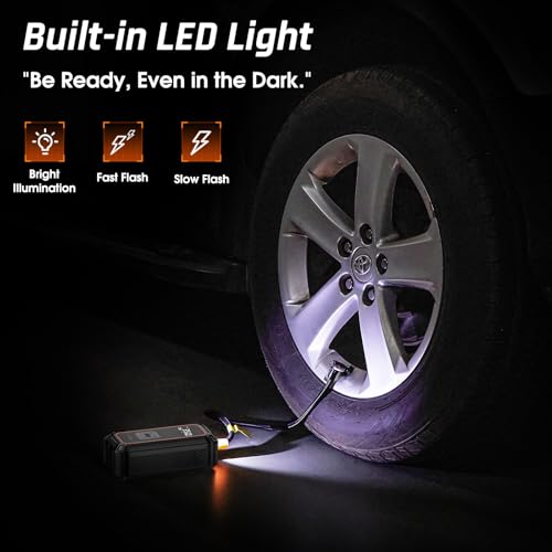 OlarHike Cordless Tire Inflator Portable Air Compressor, 150PSI Dual Power - 5400mAh & 12V DC, Air Pump for Car Tires, Bike, Motorcycle, Bicycle, Electric Pump with LED Light & Digital Pressure Gauge