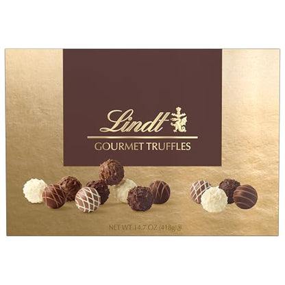 Lindt Gourmet Chocolate Truffles Gift Box, Assorted Chocolate Candy for Mother's Day Gifts, 26 Count, 14.7 oz. Box