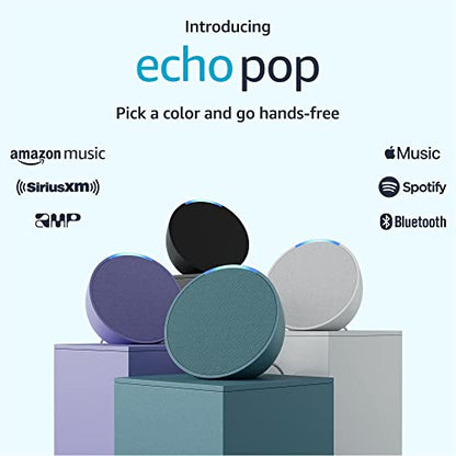 Amazon Echo Pop (newest model), Our smallest Alexa speaker, Fits in any room, Midnight Teal
