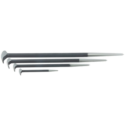 K Tool International 71600 4 Piece Pry Bar Set for Garages, Repair Shops, and DIY, Lady Slipper Style, Heavy Duty Heat Treated Steel, Rolling Head, Organizing Case, Includes Sizes 6", 12", 16", 20"