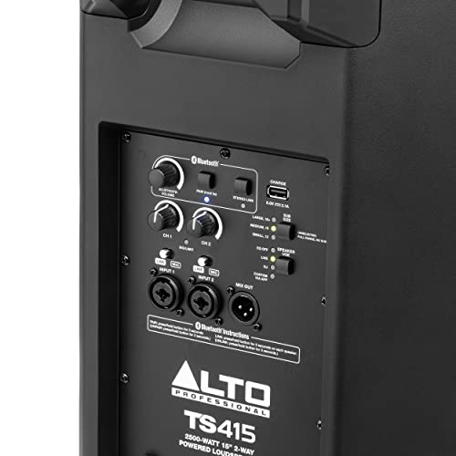 ALTO TS415 2500W 15" Powered PA Speaker with 3 Channel Mixer, Bluetooth Streaming, Wireless Loudspeaker Linking, DSP and ALTO App