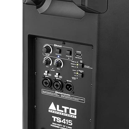 ALTO TS415 2500W 15" Powered PA Speaker with 3 Channel Mixer, Bluetooth Streaming, Wireless Loudspeaker Linking, DSP and ALTO App