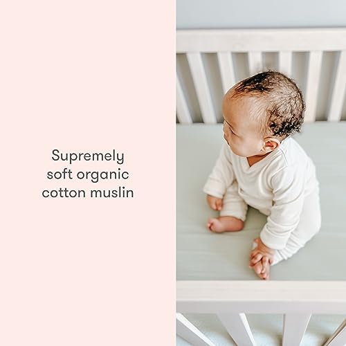 Newton Baby Organic Fitted Crib Sheets (2-Pack) - Ultra Breathable and Soft, 100% Organic Muslin Cotton, Fits All Standard Cribs, White…