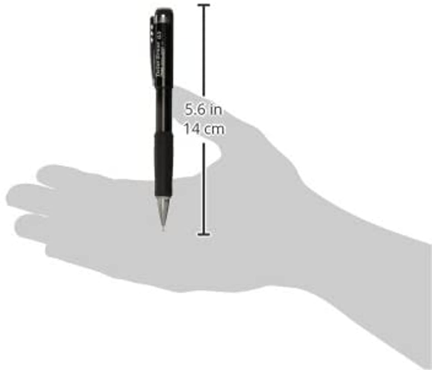Pentel Mechanical Pencil 0.5 mm Twist Erase III, Twist Up Eraser, Pre-Loaded Super Hi-Polymer HB Lead, Black Barrel, 3-Pack