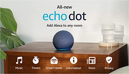 Amazon Echo Dot (newest model), Vibrant sounding Alexa speaker, Great for bedrooms, dining rooms and offices, Deep Sea Blue