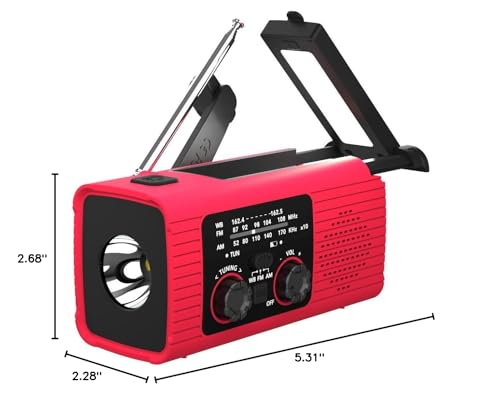 NITIGO Emergency Weather Radio, 4000mAh NOAA Weather Alert Radio Solar Charging, Hand Crank & USB Charged, AM/FM with LED Flashlight, Reading Lamp, SOS Alarm, Headphone Jack for Outdoor Indoor