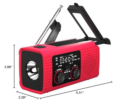 NITIGO Emergency Weather Radio, 4000mAh NOAA Weather Alert Radio Solar Charging, Hand Crank & USB Charged, AM/FM with LED Flashlight, Reading Lamp, SOS Alarm, Headphone Jack for Outdoor Indoor