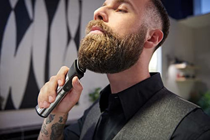 Norelco Philips Multigroom 7000 Series, All-in-One Trimmer, Beard Trimmer and Hair Clipper, 19-Piece Men's Grooming Kit for Beard, Head, Hair, Body, and Face, Soft Pouch, MG7910/49