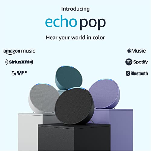 Amazon Echo Pop (newest model), Our smallest Alexa speaker, Fits in any room, Charcoal