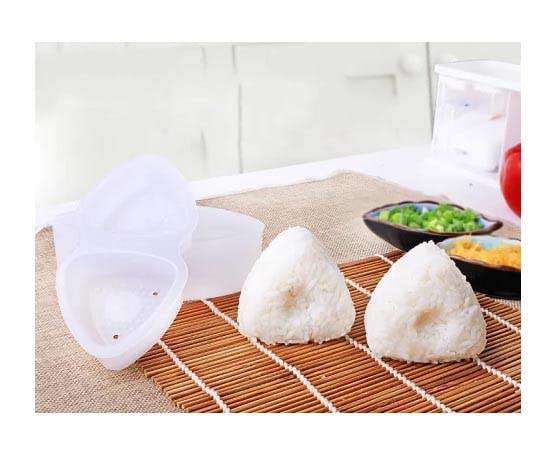 JapanBargain 1761, Japanese Sushi Mold Rice Ball Maker, Triangle Shape, Non Stick, White Color, Made in Japan