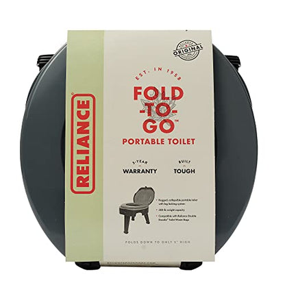 Reliance Products FOLD-to-GO Folding Portable Camping Toilet | 300 Pound Capacity | Compact & Lightweight
