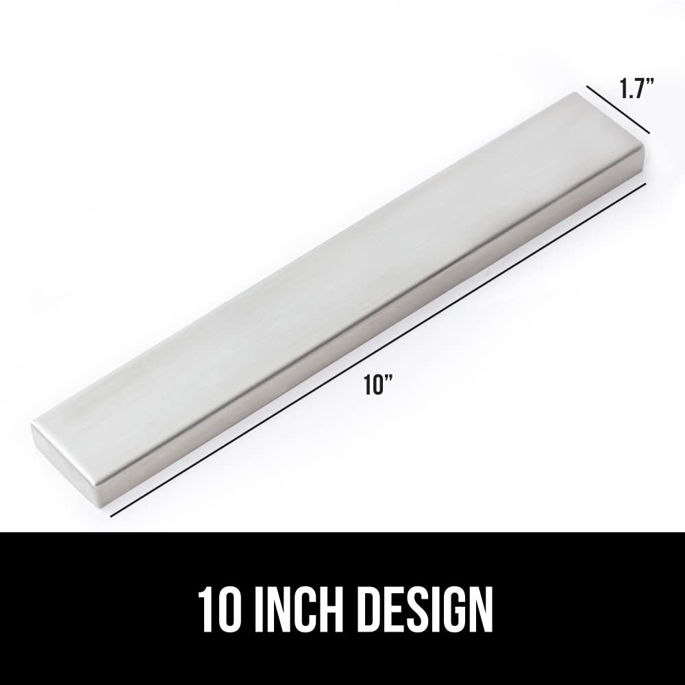 GORILLA GRIP Stainless Steel Magnetic Knife Holder for Wall, Multi-Purpose Magnet Bar for Knives, Tools, Art Supplies, Heavy Duty Strip Holds Up to 6 lbs, Kitchen Organizer, Drilling Required, 10 Inch