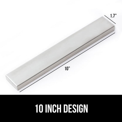 GORILLA GRIP Stainless Steel Magnetic Knife Holder for Wall, Multi-Purpose Magnet Bar for Knives, Tools, Art Supplies, Heavy Duty Strip Holds Up to 6 lbs, Kitchen Organizer, Drilling Required, 10 Inch