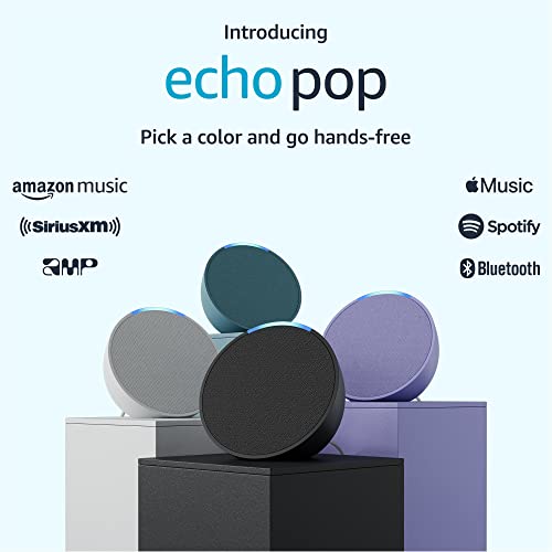 Amazon Echo Pop (newest model), Our smallest Alexa speaker, Fits in any room, Charcoal