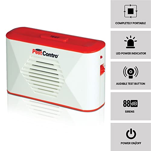 PestContro Portable Ultrasonic Rodent Repeller, Cordless Non-Lethal Pest Control, Dual Frequency, Mice Rats Squirrels Chipmunks Kitchen Office Garage Basement Shed Storage Attic