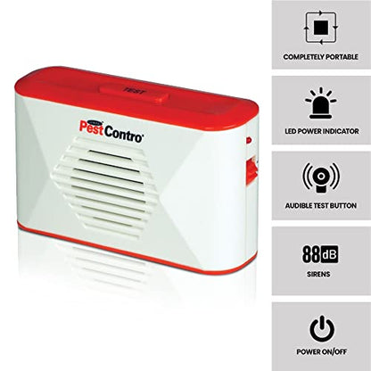 PestContro Portable Ultrasonic Rodent Repeller, Cordless Non-Lethal Pest Control, Dual Frequency, Mice Rats Squirrels Chipmunks Kitchen Office Garage Basement Shed Storage Attic