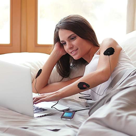 NueMedics Tens 12-Mode TENS & EMS Rechargeable Muscle Stimulator – Dual-Channel Portable Pain Relief Massager with Reusable Pads, Timer & LCD Display