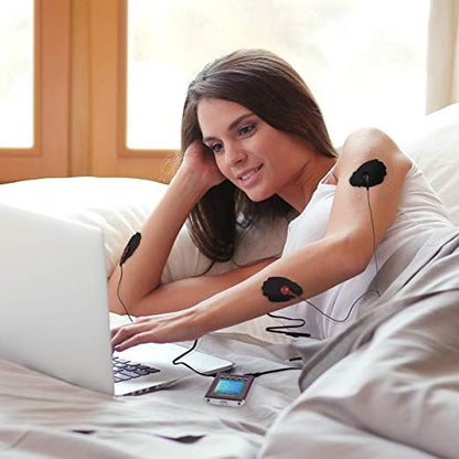 NueMedics Tens 12-Mode TENS & EMS Rechargeable Muscle Stimulator – Dual-Channel Portable Pain Relief Massager with Reusable Pads, Timer & LCD Display