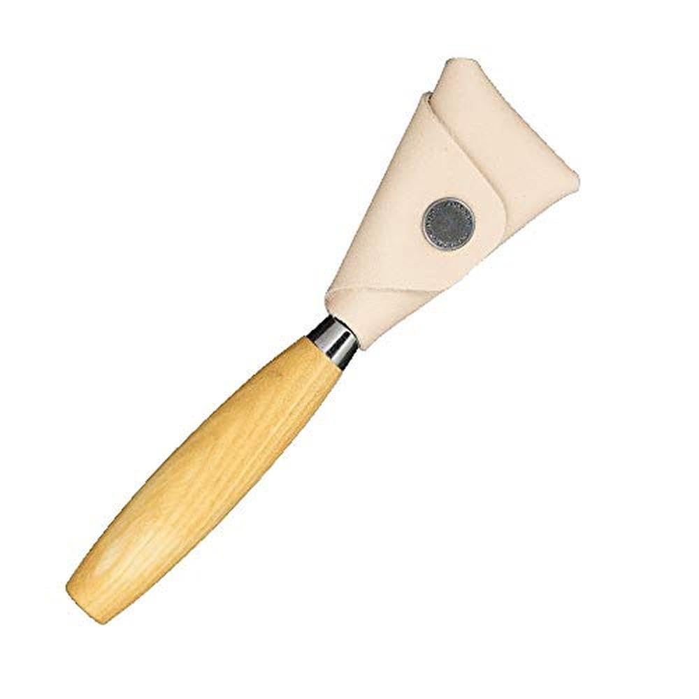 Morakniv 164 Right-Handed Stainless Steel Hook Knife With Leather Sheath For Wood Carving