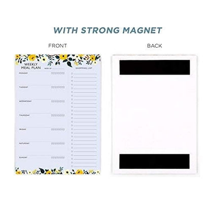 Minimalmart Weekly Magnetic Meal Planner Notepad - Food Planning Organizer and Grocery List Pad, Premium 52 Pages, with Tear Away Perforated Shopping List