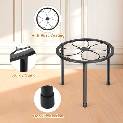 Amaoot 5 Pack Metal Plant Stand, Anti-Rust Iron Plant Stands for Indoor and Outdoor, Heavy Duty Flower Pot Stands for Multiple Plant, Black Potted Plant Holder for Garden Home (5 Pack Black)