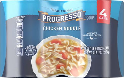 Progresso Traditional, Chicken Noodle Soup, Ready To Serve, 19 oz., 4 Pack